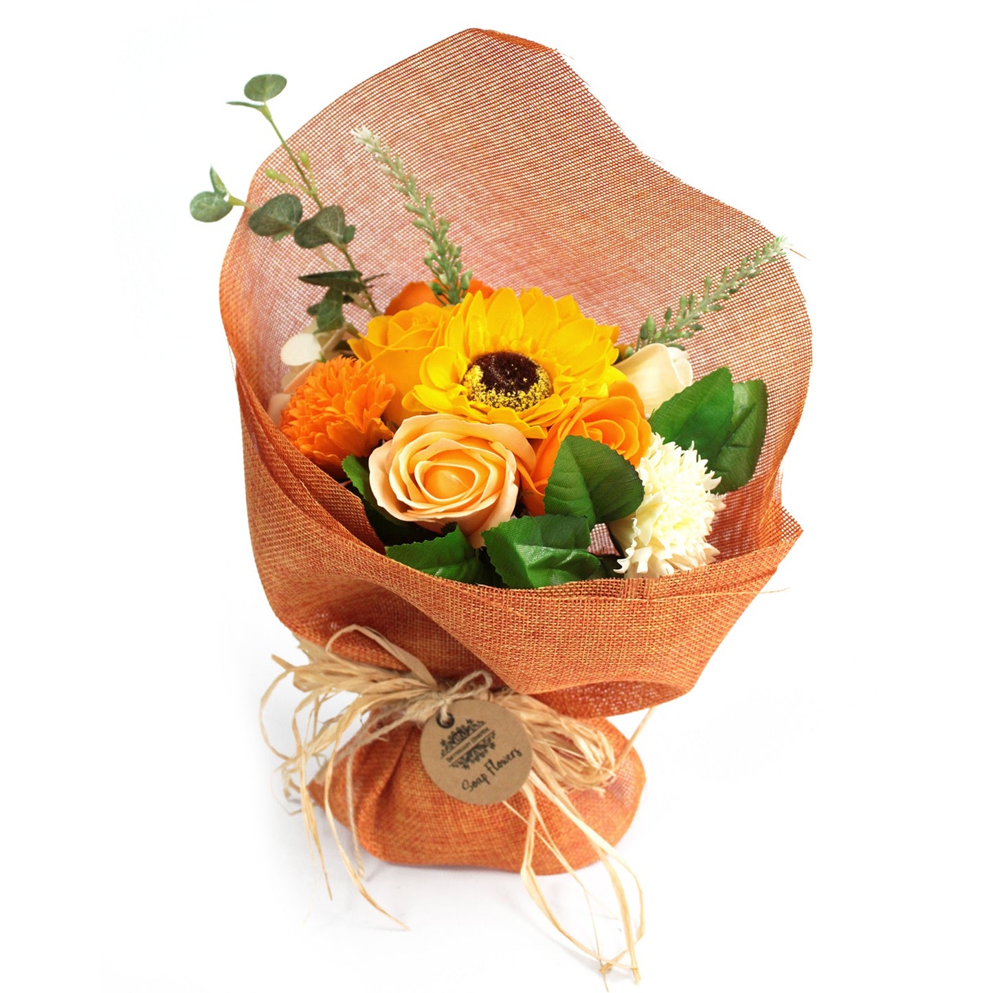 Bouquet de fleurs en savon - orange