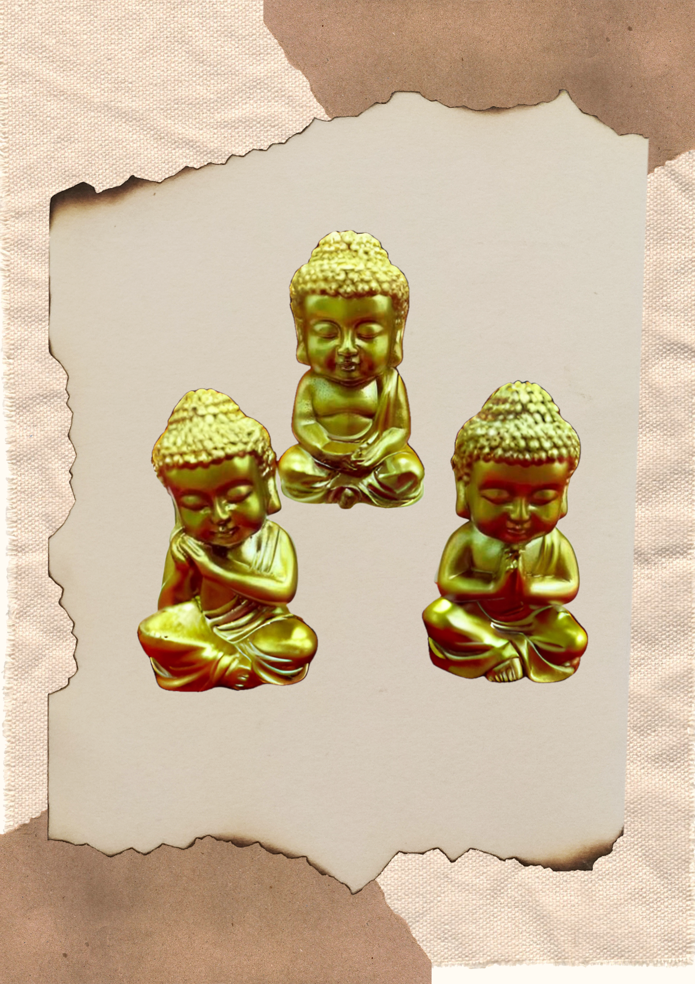 Trio petites bougies Bouddha