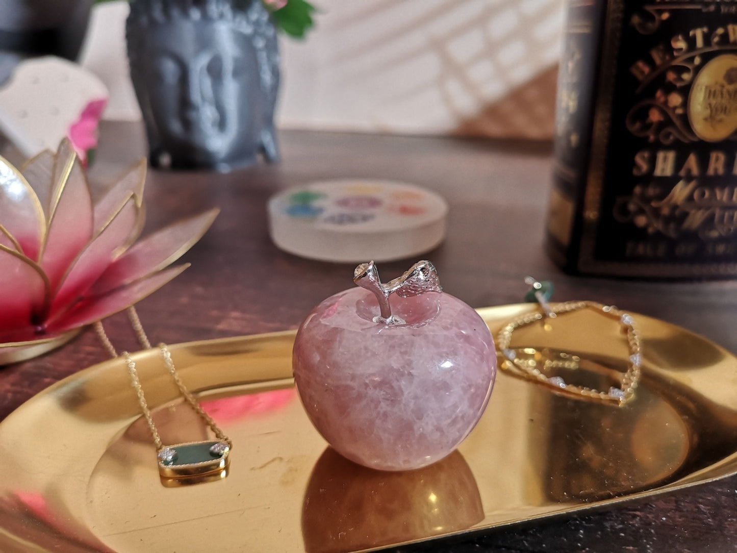 Pomme en quartz rose
