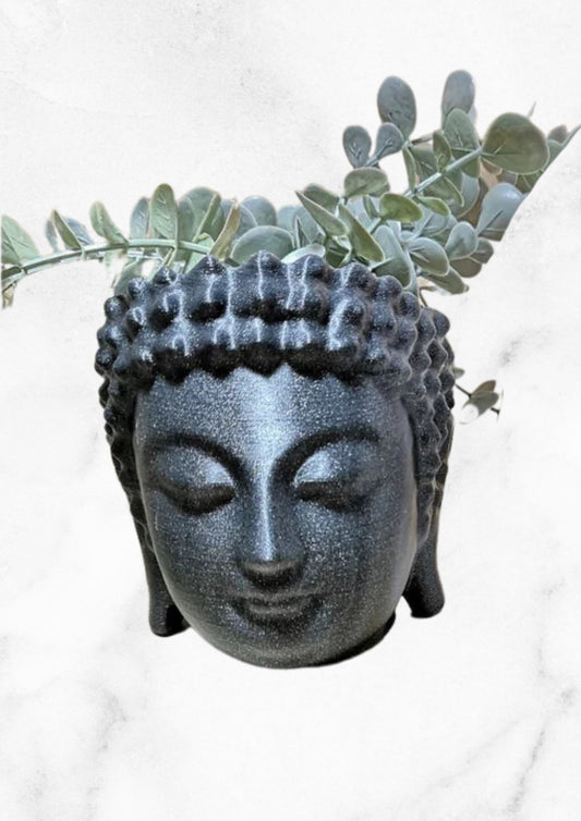 Pot tête de Bouddha - Volcan gris - Grande taille - Impression 3D