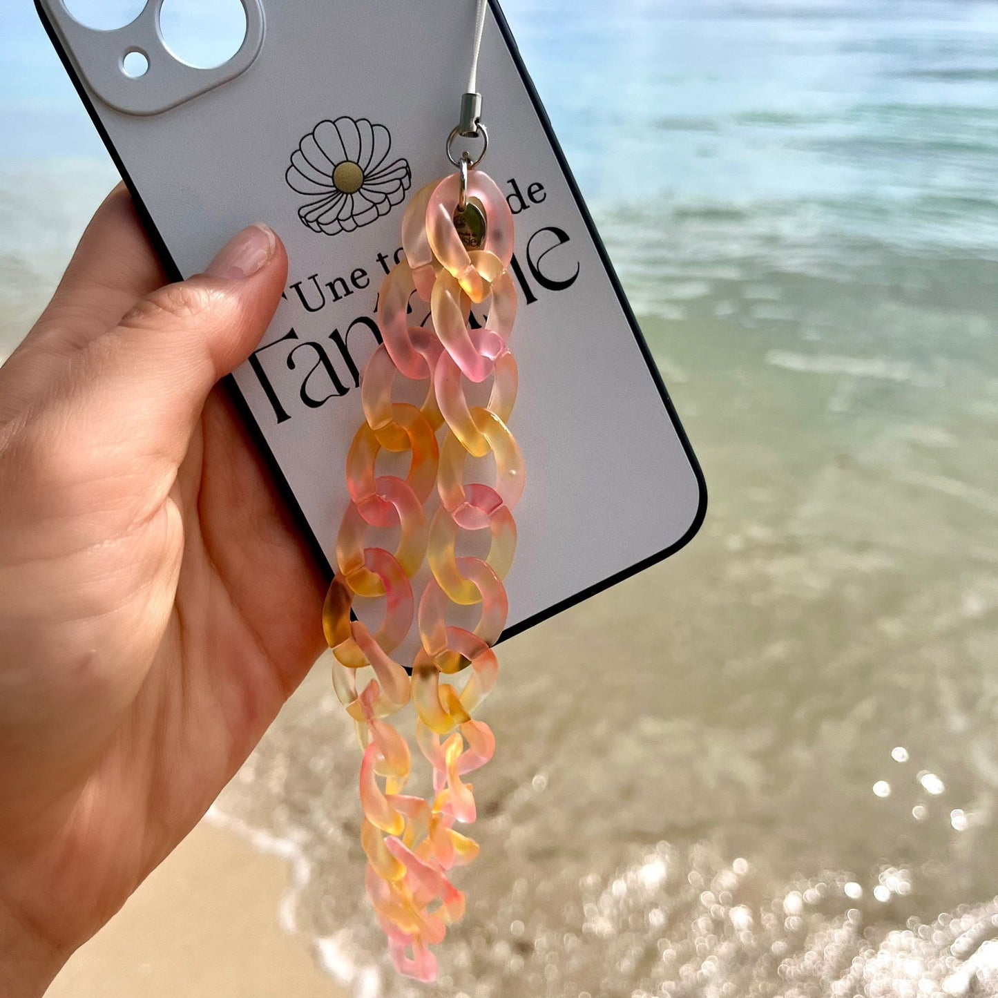 Orange Transparent Phone Chain