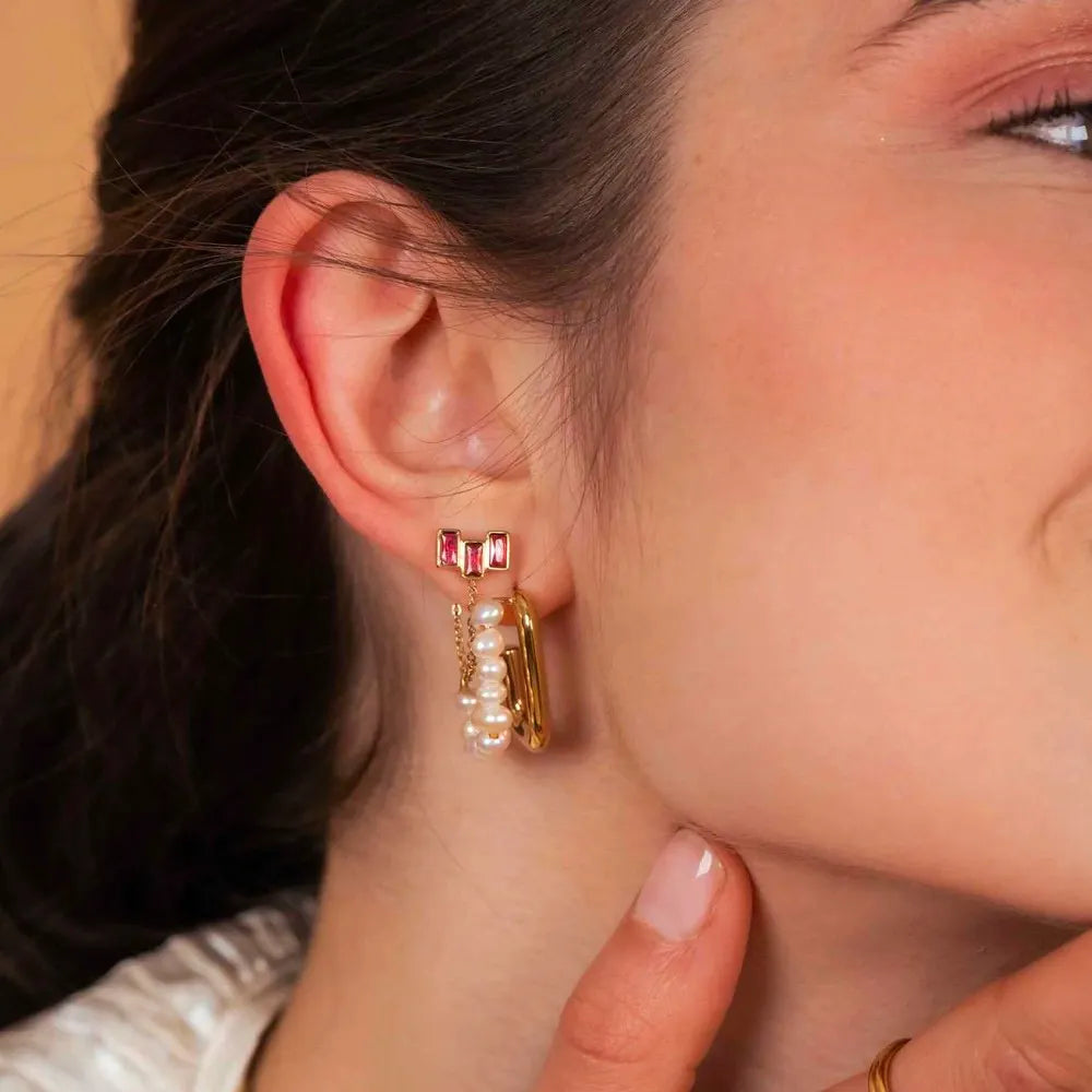 Mathilde golden hoop earrings