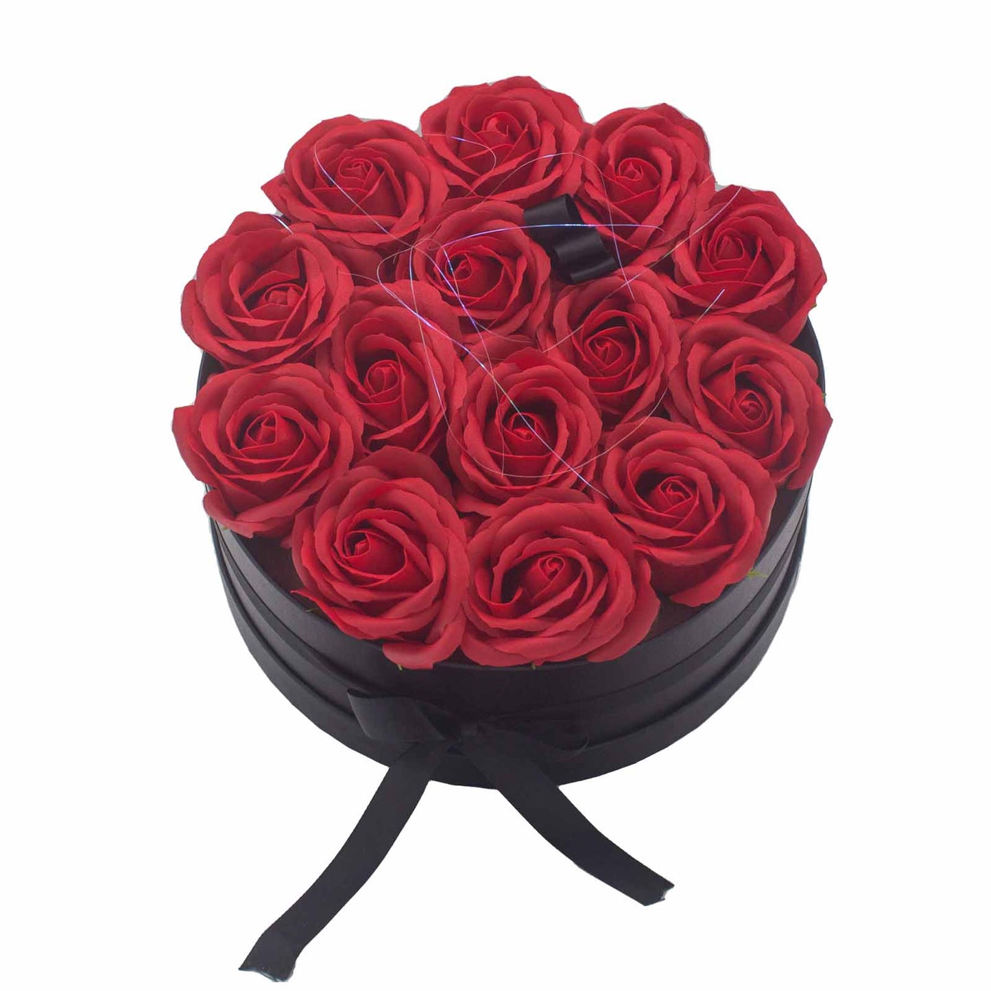 Bouquet de fleurs de savon - Roses Rouges - Rond