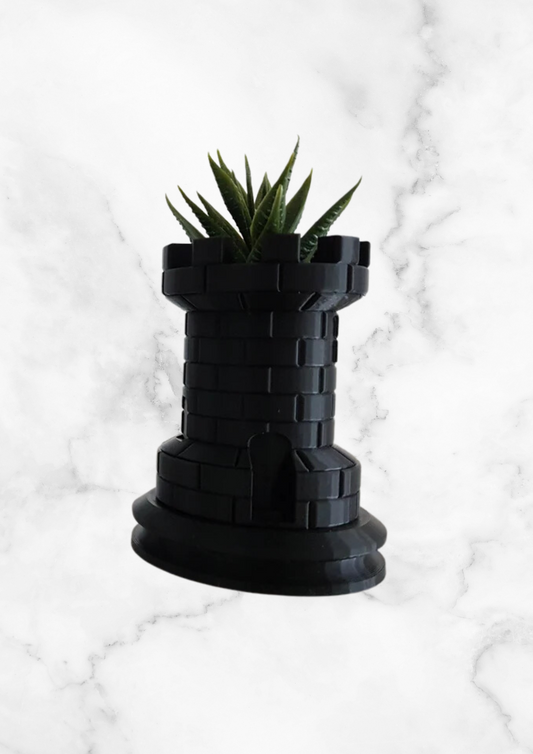 Chess Rook Pot - Black