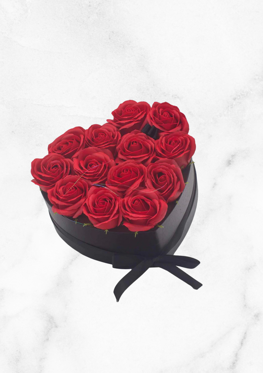 Bouquet de fleurs de savon - Roses Rouges - Coeur