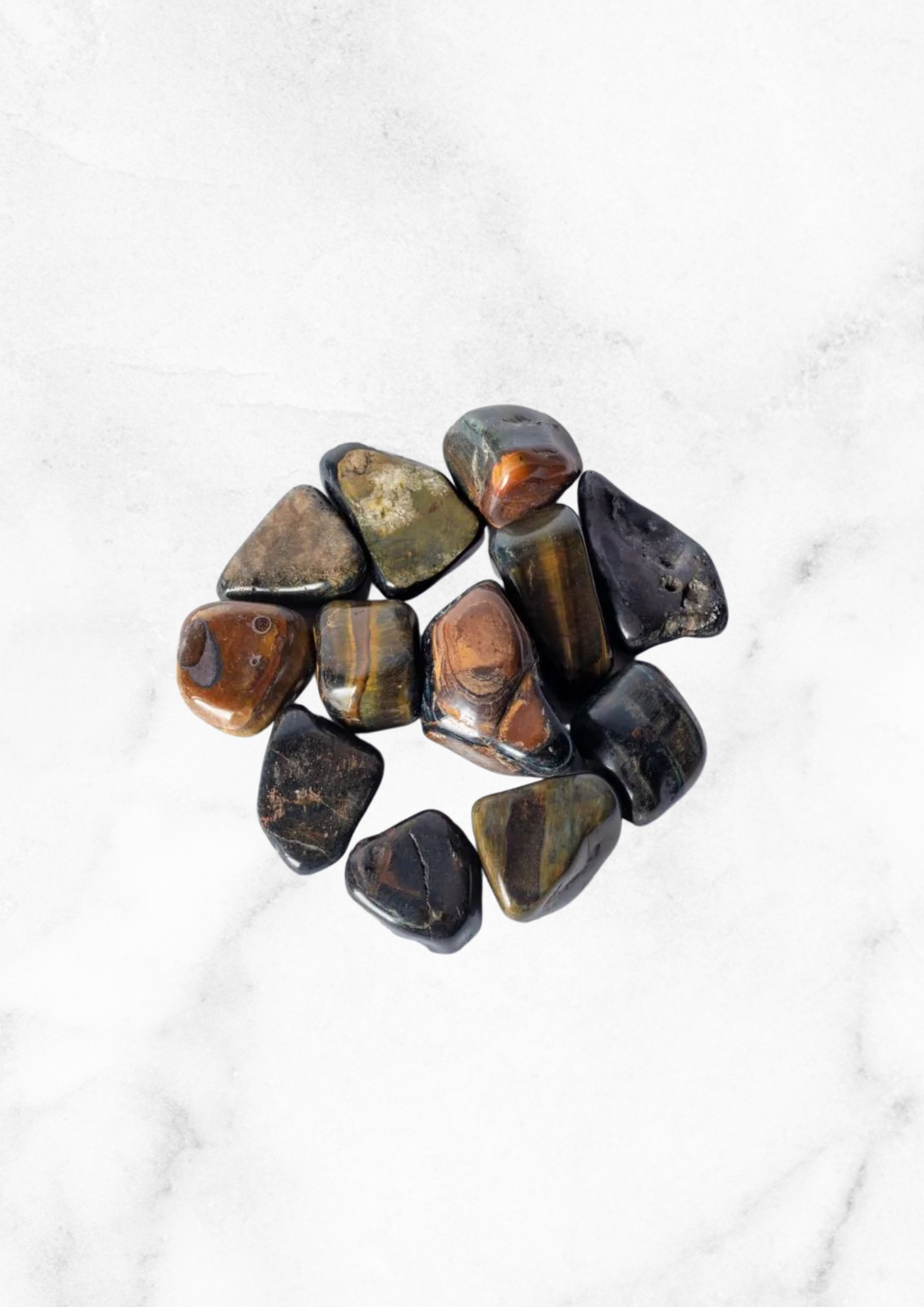 Polished stone Hawk's eye quality A