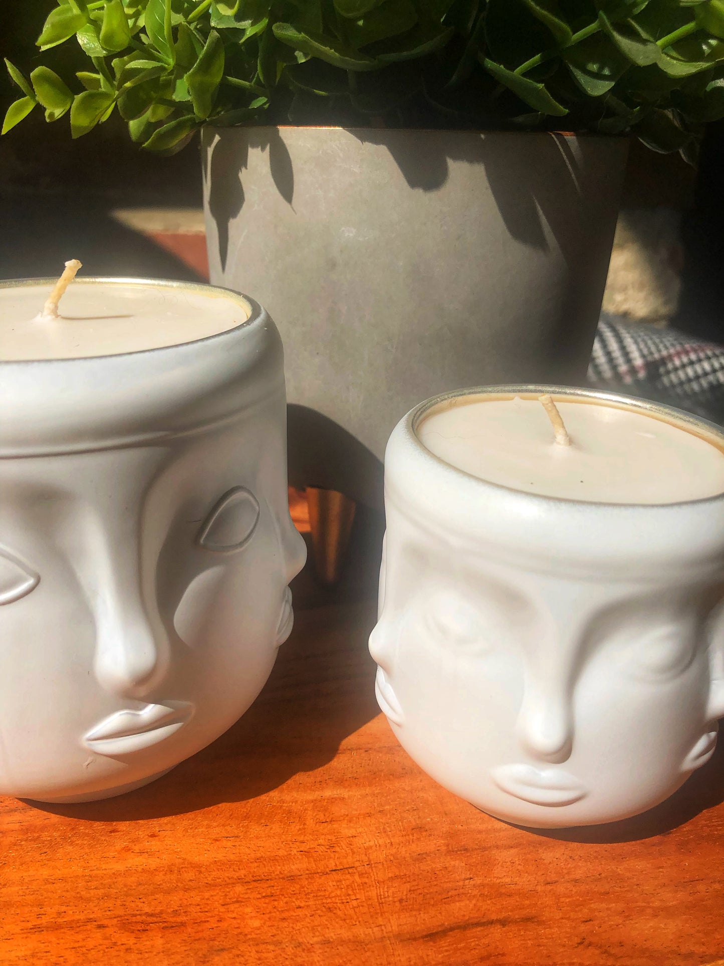 White interior Buddha candle