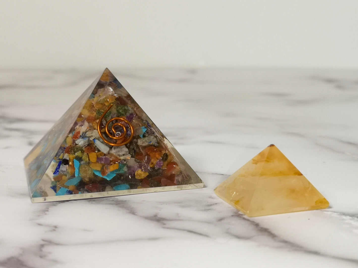 Orgonite Pyramid with a mixture of minerals