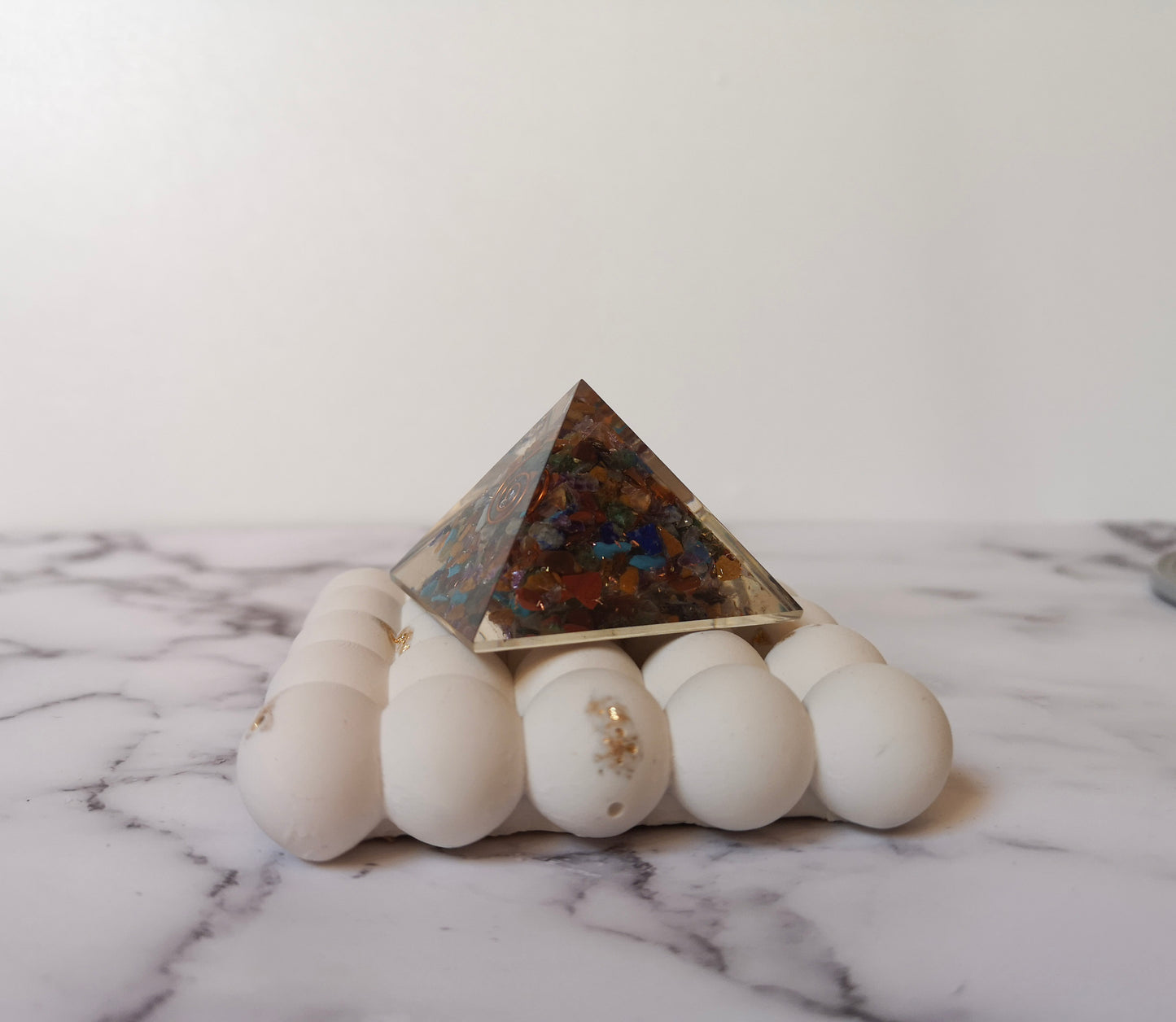 Orgonite Pyramid with a mixture of minerals