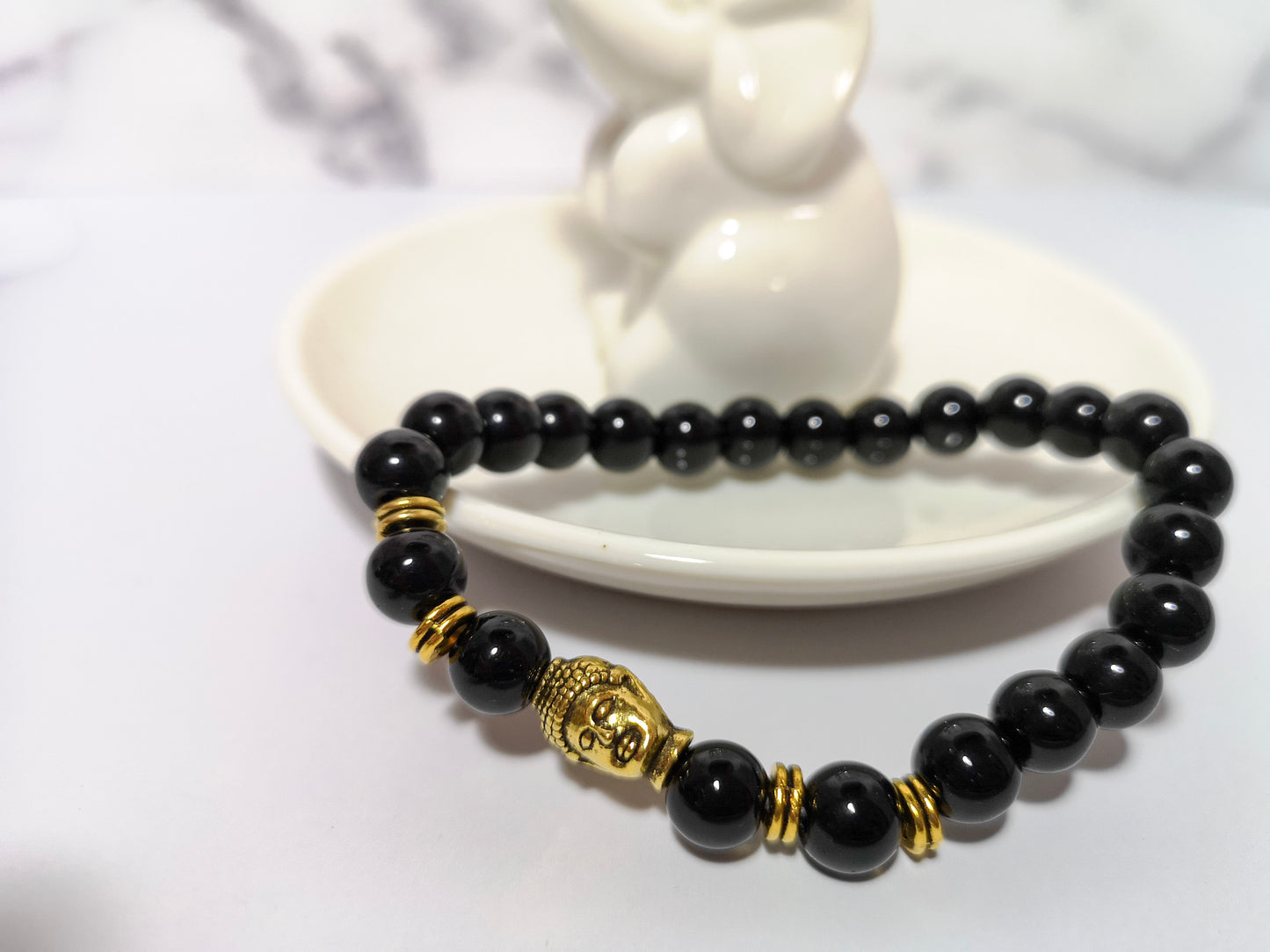 Obsidian Buddha Bracelet