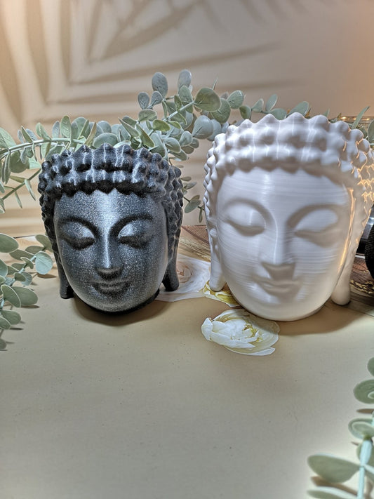 Buddha head flower pot - Marble