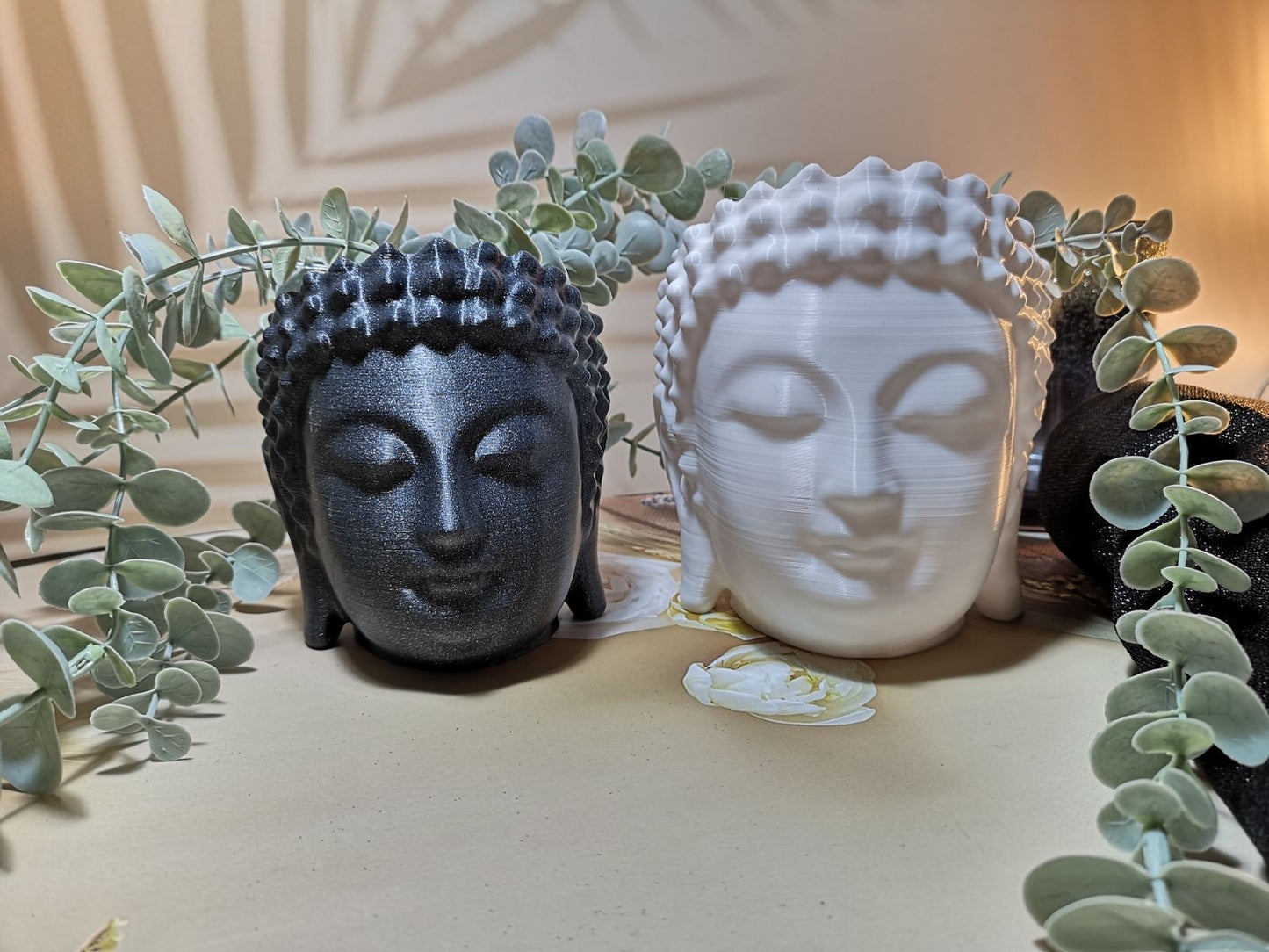 Buddha head flower pot - Marble