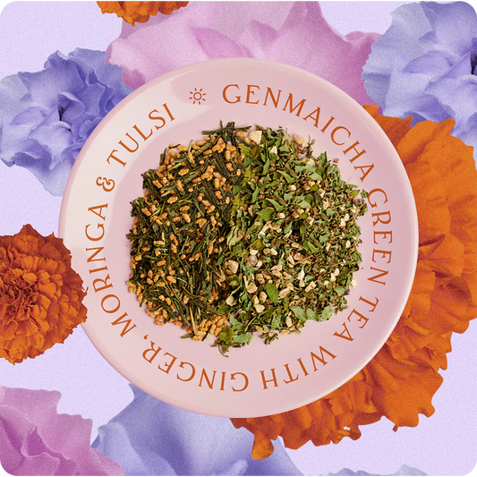 AYURVEDIC TEA with plants - Energy - Genmaicha ginger moringa &amp; tulsi 