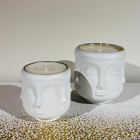 White interior Buddha candle