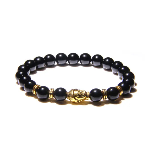 Obsidian Buddha Bracelet