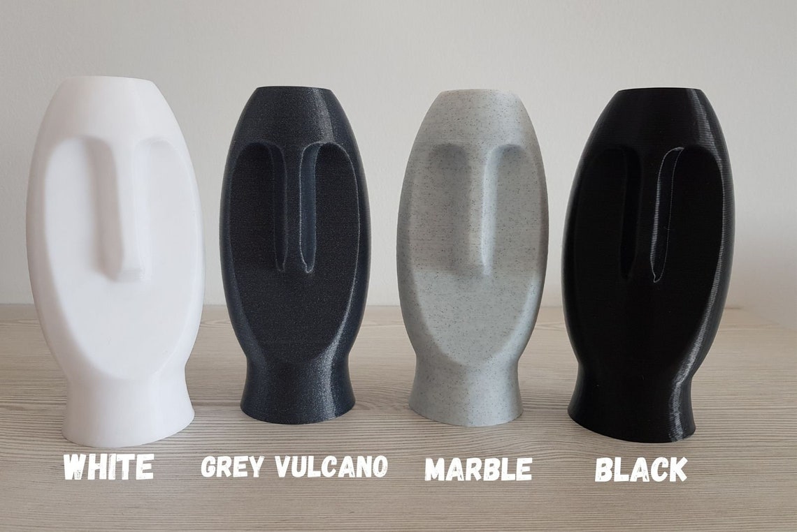 Vase Moai - Noir - Grande taille - Impression 3D