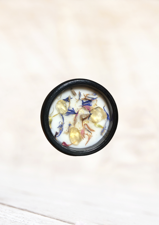 "Inspiration and Creativity" Candle - Lavender, Ho Wood and Lemon, Citrine - Large Format 